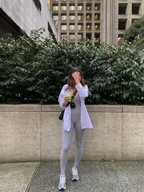 Aritzia Grey Cotton Jumpsuit - Picture 2 of 4